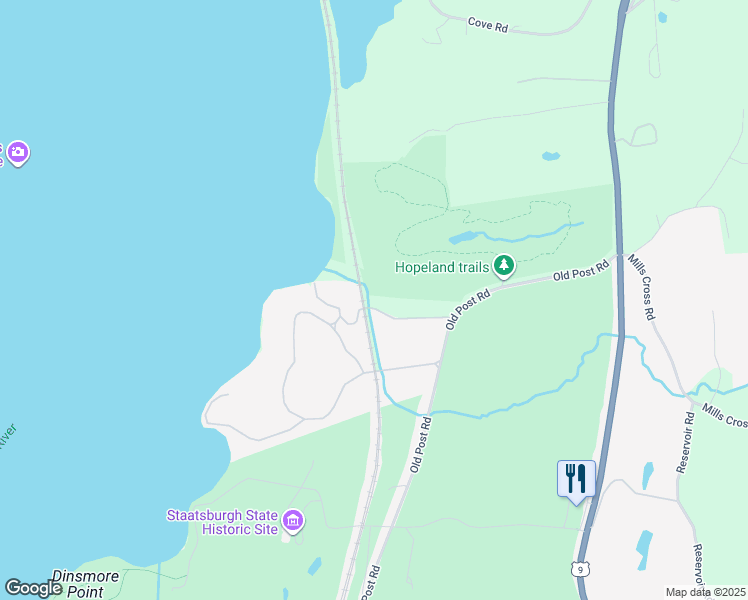 map of restaurants, bars, coffee shops, grocery stores, and more near 36 Strawberry Fields Lane in Staatsburg