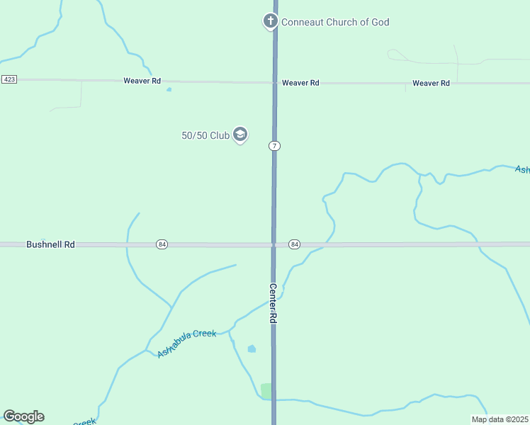 map of restaurants, bars, coffee shops, grocery stores, and more near 5051 Center Road in Conneaut