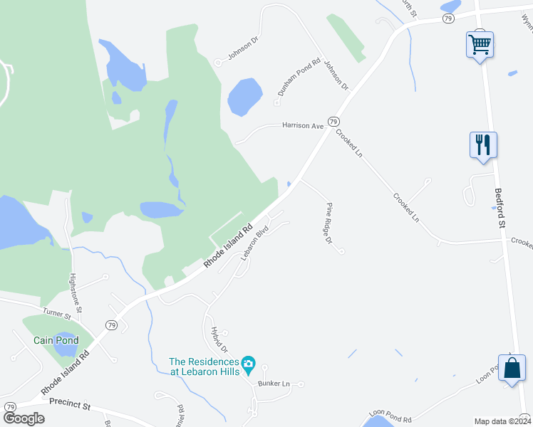 map of restaurants, bars, coffee shops, grocery stores, and more near 34 Lebaron Boulevard in Lakeville