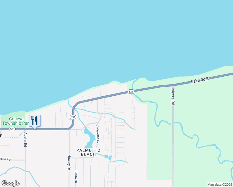 map of restaurants, bars, coffee shops, grocery stores, and more near 4699 Lake Road East in Geneva