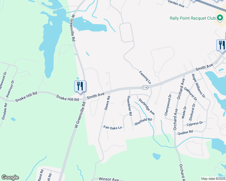 map of restaurants, bars, coffee shops, grocery stores, and more near 11 Stonehenge Drive in Smithfield