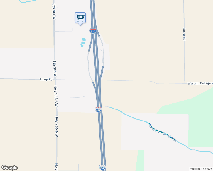 map of restaurants, bars, coffee shops, grocery stores, and more near 1 Western College Road in Cedar Rapids