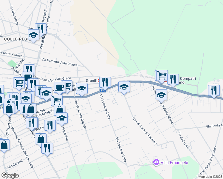 map of restaurants, bars, coffee shops, grocery stores, and more near in Roma