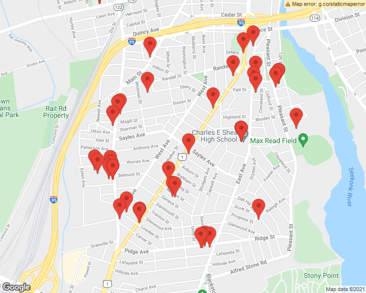 map of restaurants, bars, coffee shops, grocery stores, and more near 178 Sayles Avenue in Pawtucket