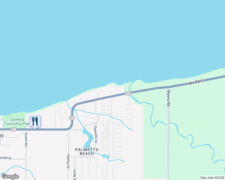 map of restaurants, bars, coffee shops, grocery stores, and more near 4699 Lake Road East in Geneva