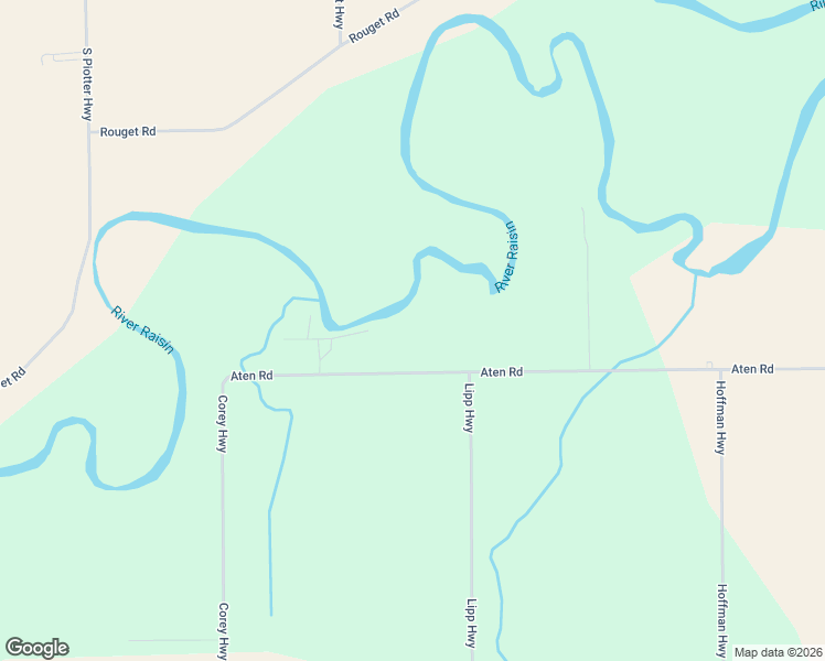 map of restaurants, bars, coffee shops, grocery stores, and more near 12000 Aten Road in Blissfield