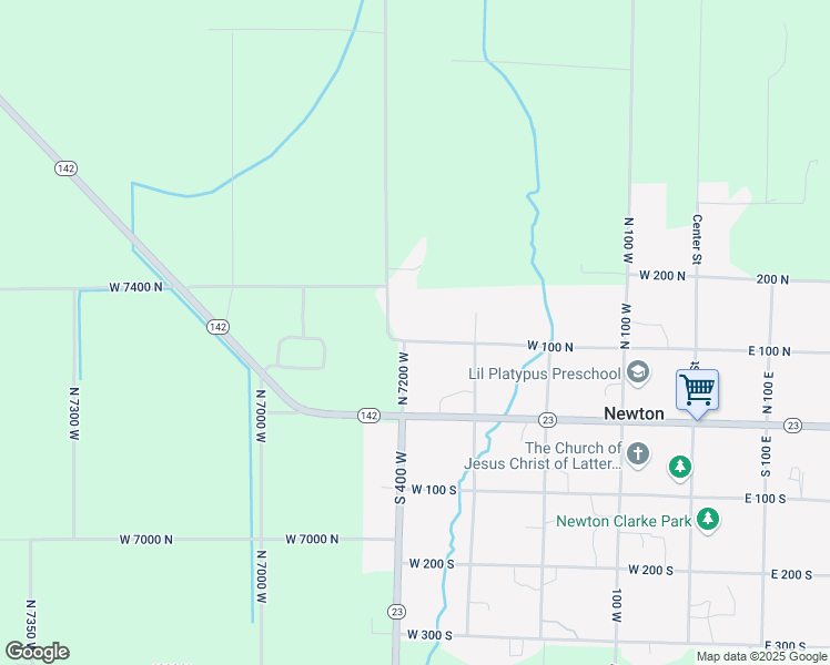 map of restaurants, bars, coffee shops, grocery stores, and more near 385 West 100 North in Newton