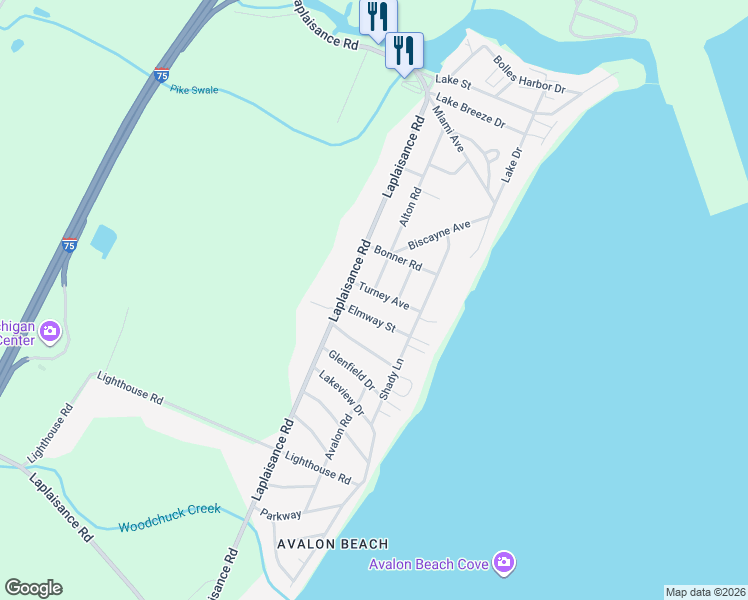 map of restaurants, bars, coffee shops, grocery stores, and more near 7877 Turney Avenue in Monroe