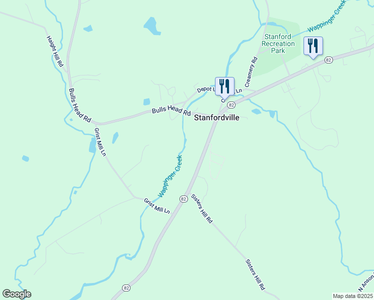 map of restaurants, bars, coffee shops, grocery stores, and more near 2232 Bulls Head Road in Stanfordville