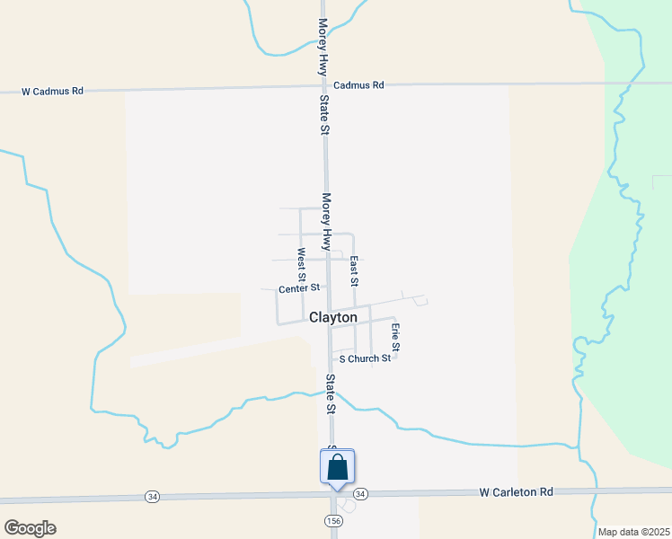 map of restaurants, bars, coffee shops, grocery stores, and more near 3446 East Street in Clayton