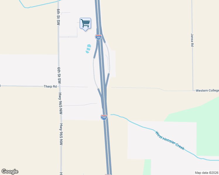 map of restaurants, bars, coffee shops, grocery stores, and more near 1 Western College Road in Cedar Rapids