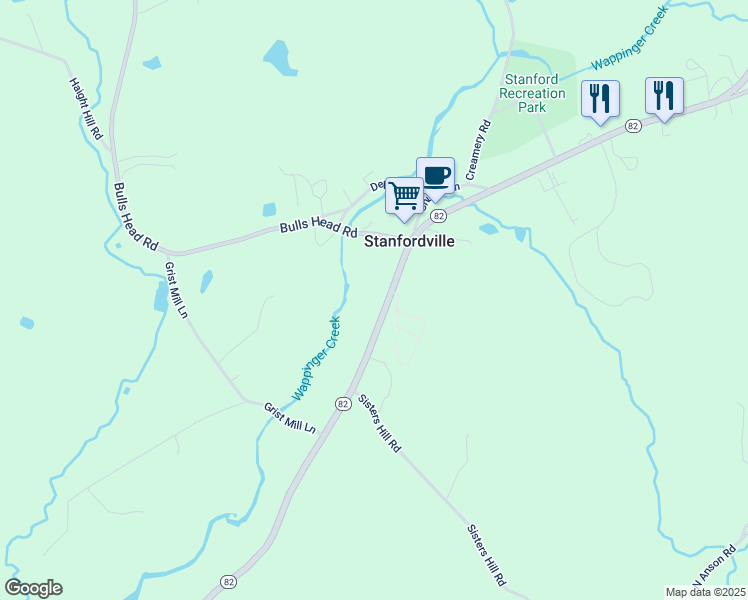 map of restaurants, bars, coffee shops, grocery stores, and more near 2232 Bulls Head Road in Stanfordville