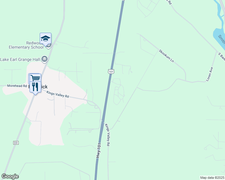 map of restaurants, bars, coffee shops, grocery stores, and more near 6701 U.S. 101 in Crescent City