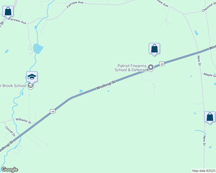 map of restaurants, bars, coffee shops, grocery stores, and more near 87 Winthrop Street in Rehoboth