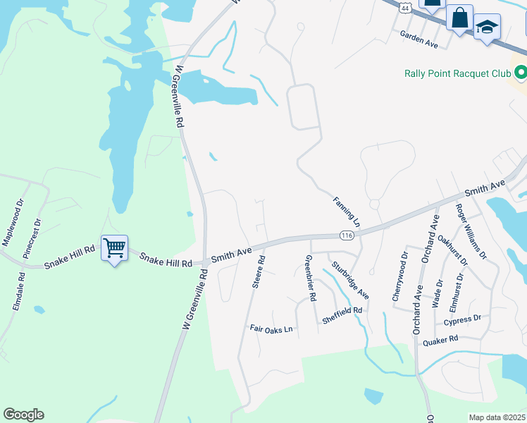 map of restaurants, bars, coffee shops, grocery stores, and more near 12 Stonehenge Drive in Smithfield
