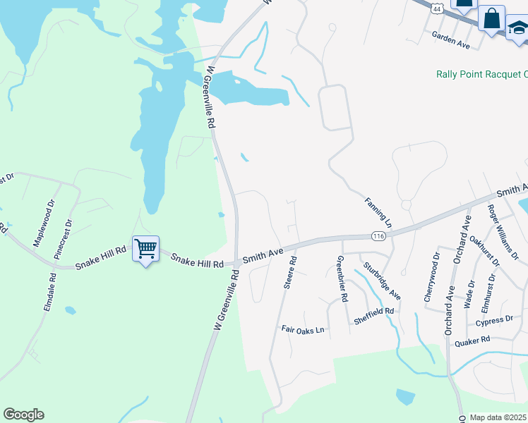 map of restaurants, bars, coffee shops, grocery stores, and more near 60 Orchard Gate in Smithfield