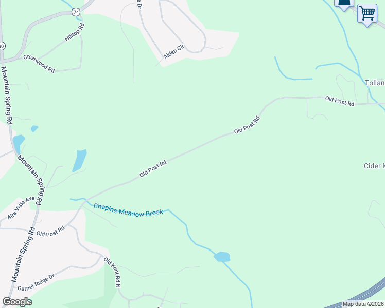 map of restaurants, bars, coffee shops, grocery stores, and more near 314 Old Post Road in Tolland