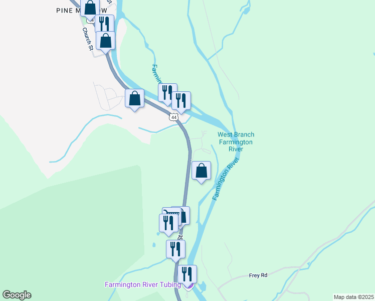 map of restaurants, bars, coffee shops, grocery stores, and more near 230 Main Street in New Hartford