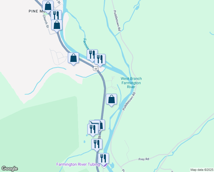 map of restaurants, bars, coffee shops, grocery stores, and more near 230 Main Street in New Hartford