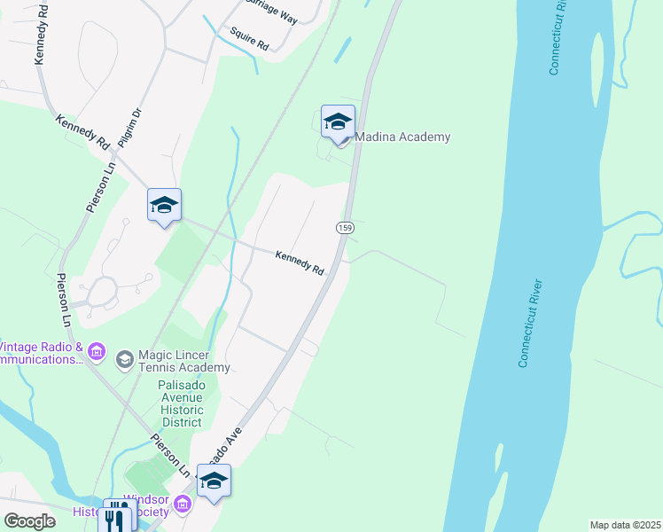 map of restaurants, bars, coffee shops, grocery stores, and more near 407 Palisado Avenue in Windsor