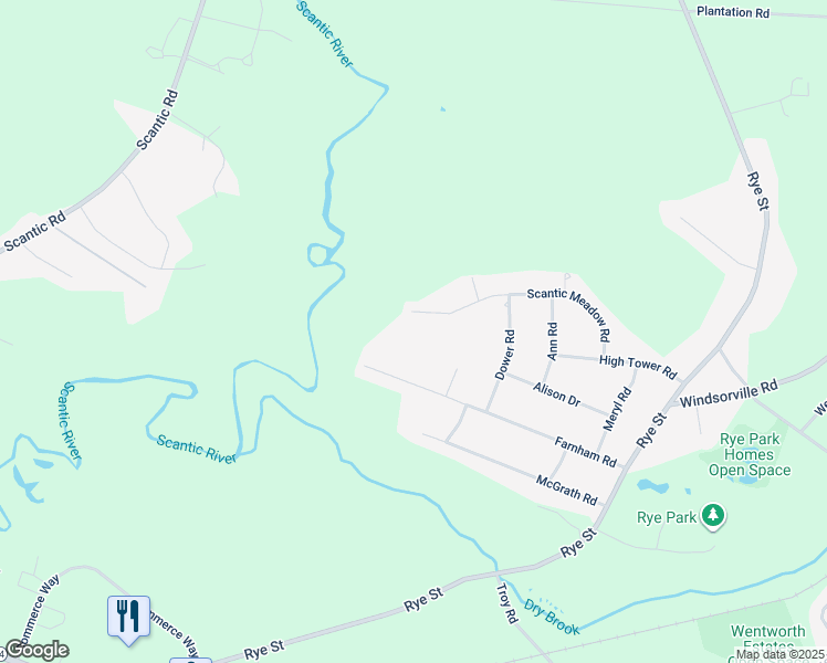 map of restaurants, bars, coffee shops, grocery stores, and more near 200 Farnham Road in South Windsor
