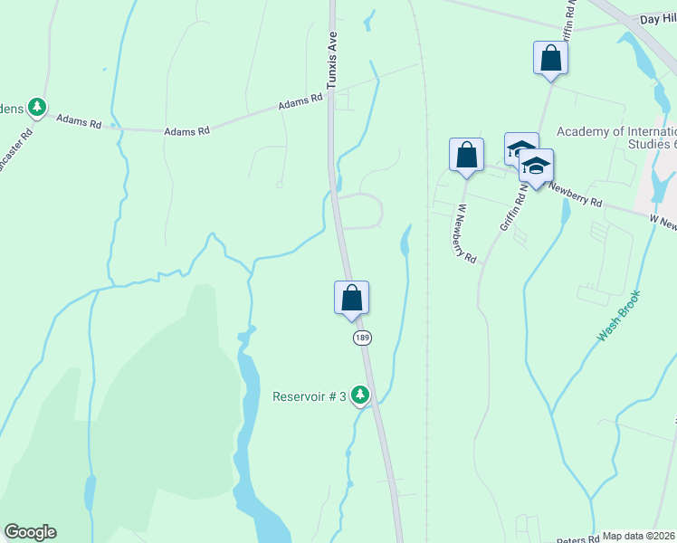 map of restaurants, bars, coffee shops, grocery stores, and more near 333 Tunxis Avenue in Bloomfield