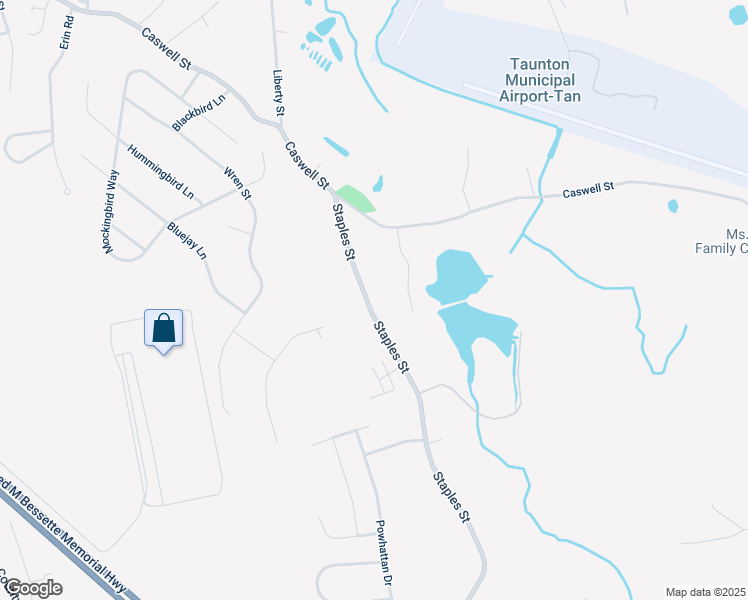 map of restaurants, bars, coffee shops, grocery stores, and more near 120 Staples Street in Taunton