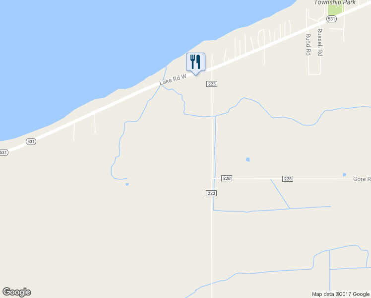 map of restaurants, bars, coffee shops, grocery stores, and more near 3913 Ninevah Road in Ashtabula