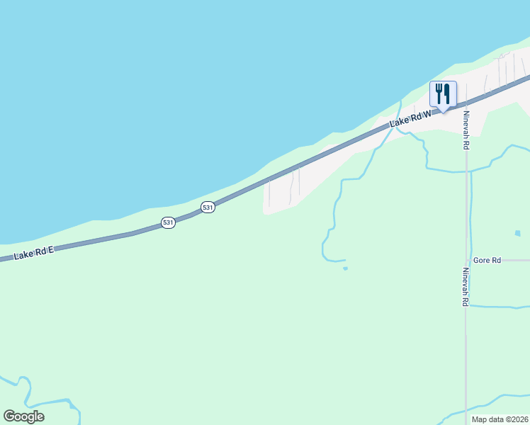 map of restaurants, bars, coffee shops, grocery stores, and more near 7130 Lake Road West in Ashtabula