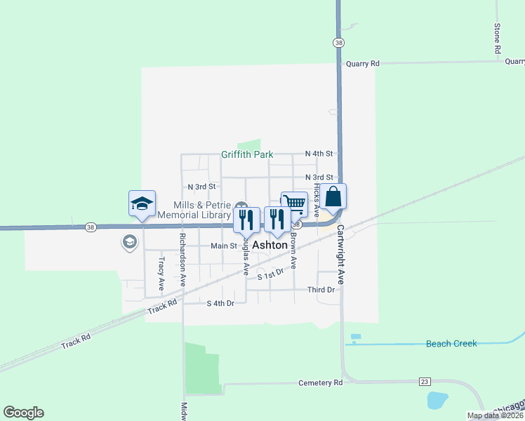 map of restaurants, bars, coffee shops, grocery stores, and more near 180 Evans Avenue in Ashton