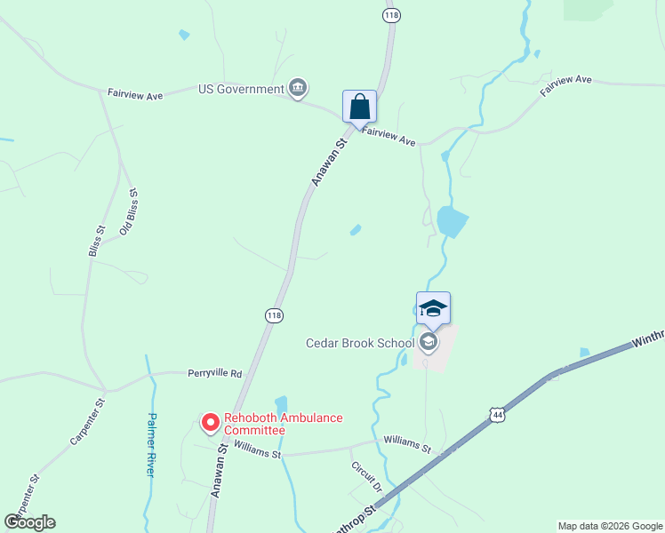 map of restaurants, bars, coffee shops, grocery stores, and more near 7 Muriel Way in Rehoboth