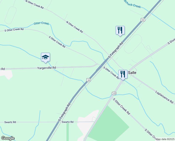 map of restaurants, bars, coffee shops, grocery stores, and more near 3745 Yargerville Road in La Salle