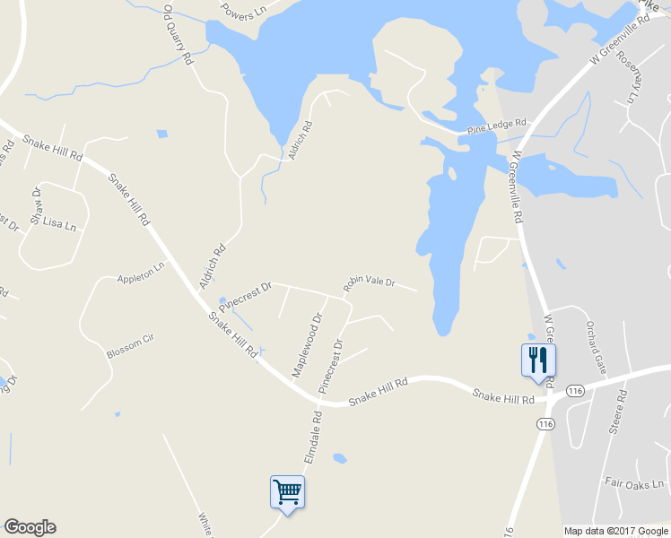 map of restaurants, bars, coffee shops, grocery stores, and more near 8 Robin Vale Drive in Glocester