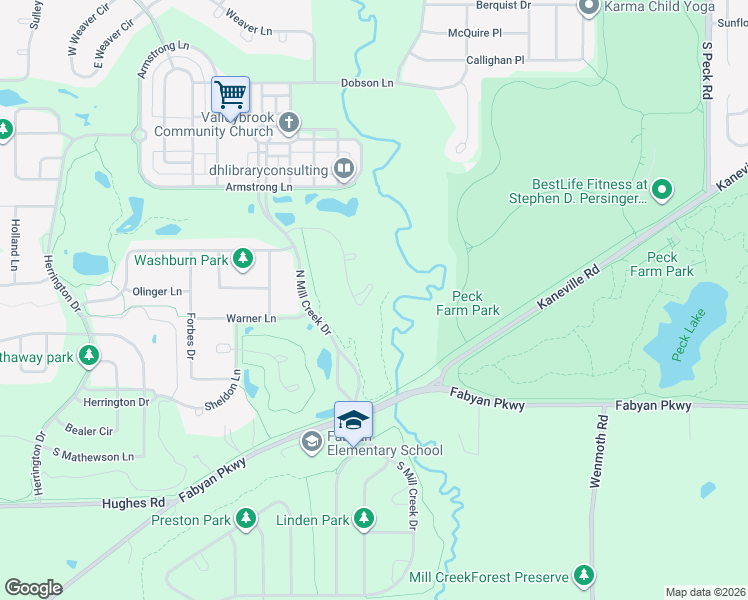 map of restaurants, bars, coffee shops, grocery stores, and more near N25 Alexander Drive in Batavia