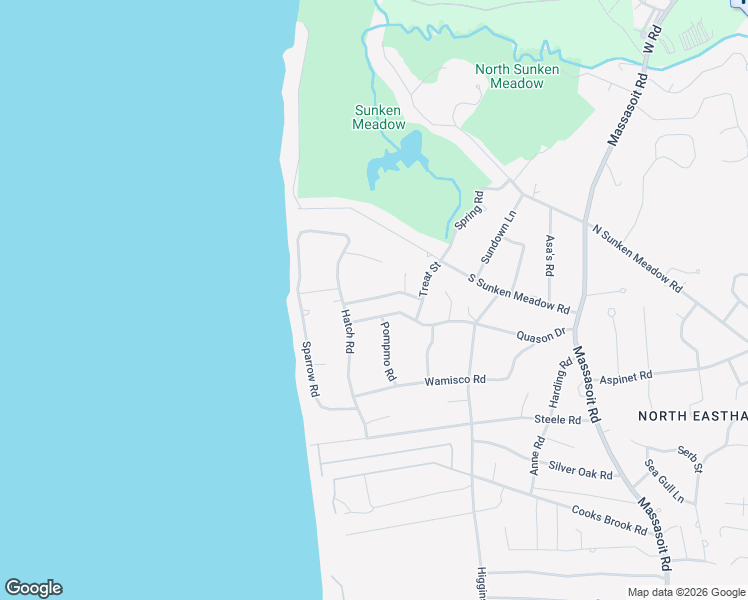 map of restaurants, bars, coffee shops, grocery stores, and more near 375 Hatch Road in Eastham