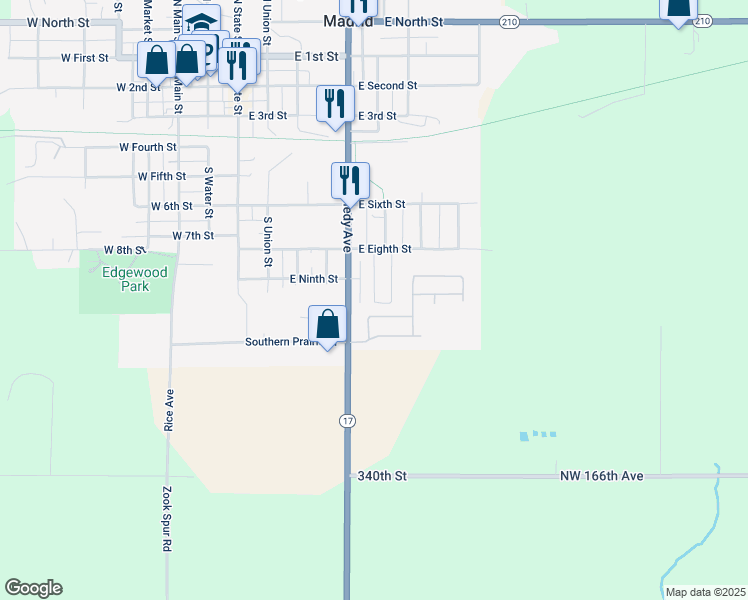 map of restaurants, bars, coffee shops, grocery stores, and more near Maverick Lane in Madrid