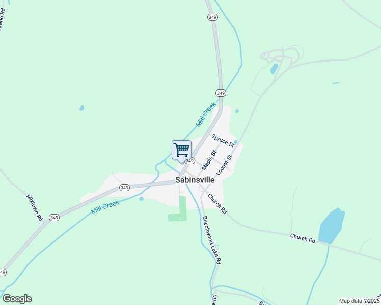 map of restaurants, bars, coffee shops, grocery stores, and more near 4857 Highway 349 in Sabinsville