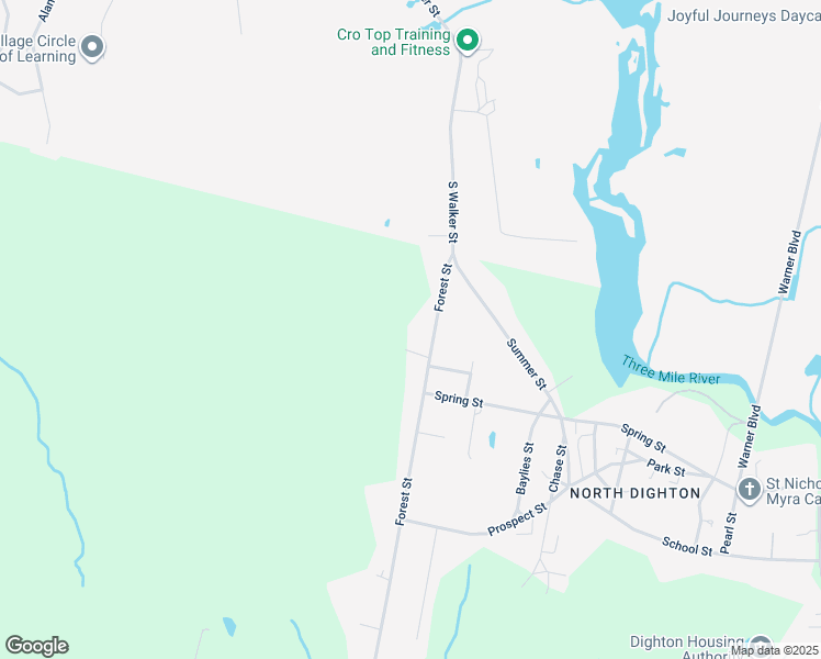 map of restaurants, bars, coffee shops, grocery stores, and more near 86 Forest Street in Dighton