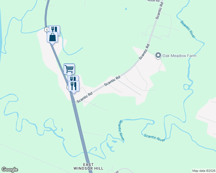 map of restaurants, bars, coffee shops, grocery stores, and more near 351 Scantic Road in East Windsor
