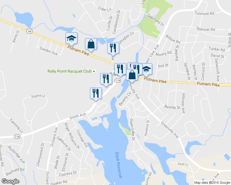 map of restaurants, bars, coffee shops, grocery stores, and more near 20 Smith Avenue in Smithfield