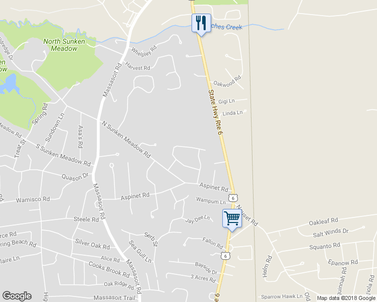 map of restaurants, bars, coffee shops, grocery stores, and more near 45 Quail Cover Lane in Eastham