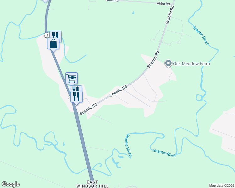 map of restaurants, bars, coffee shops, grocery stores, and more near 351 Scantic Road in East Windsor