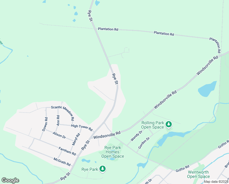 map of restaurants, bars, coffee shops, grocery stores, and more near 364 Rye Street in East Windsor