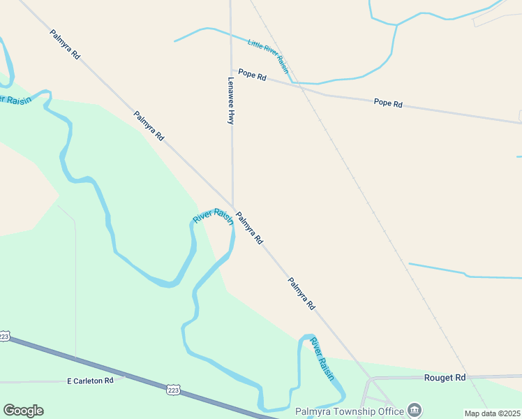 map of restaurants, bars, coffee shops, grocery stores, and more near 6058 Palmyra Road in Palmyra