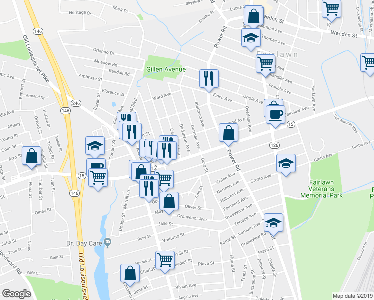 map of restaurants, bars, coffee shops, grocery stores, and more near 964 Mineral Spring Avenue in North Providence
