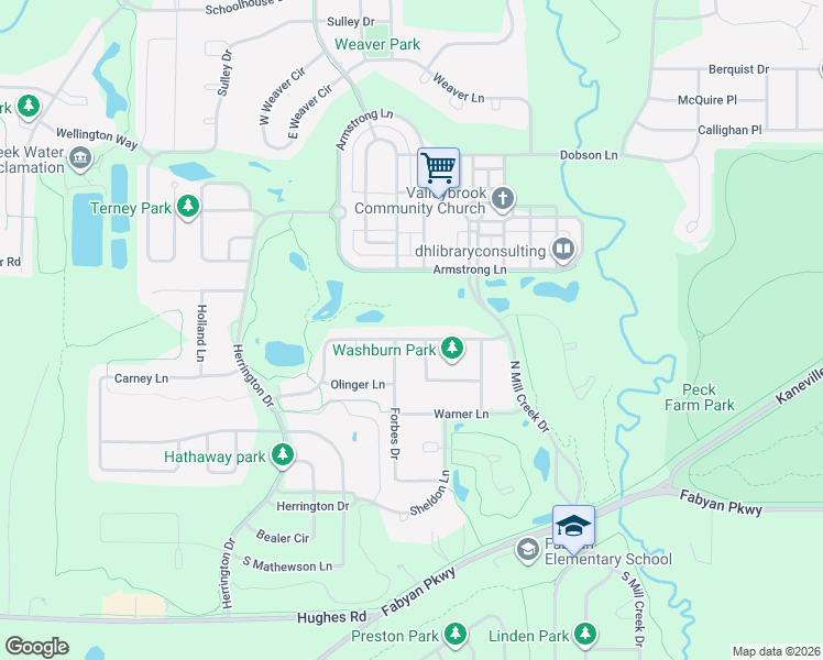 map of restaurants, bars, coffee shops, grocery stores, and more near N105 Forbes Drive in Geneva