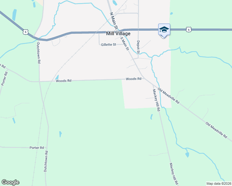 map of restaurants, bars, coffee shops, grocery stores, and more near 2340 Woods Road in Waterford