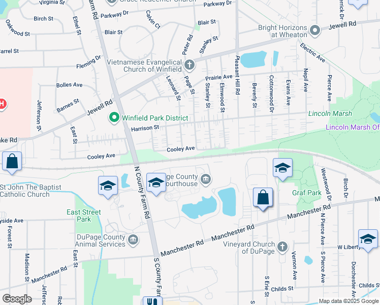 map of restaurants, bars, coffee shops, grocery stores, and more near S66 Page Street in Winfield