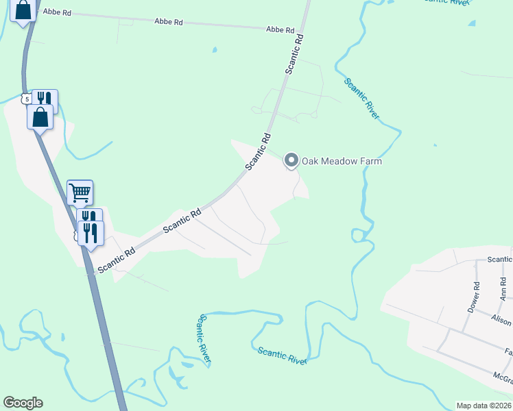 map of restaurants, bars, coffee shops, grocery stores, and more near 1 Hilltop Circle in East Windsor