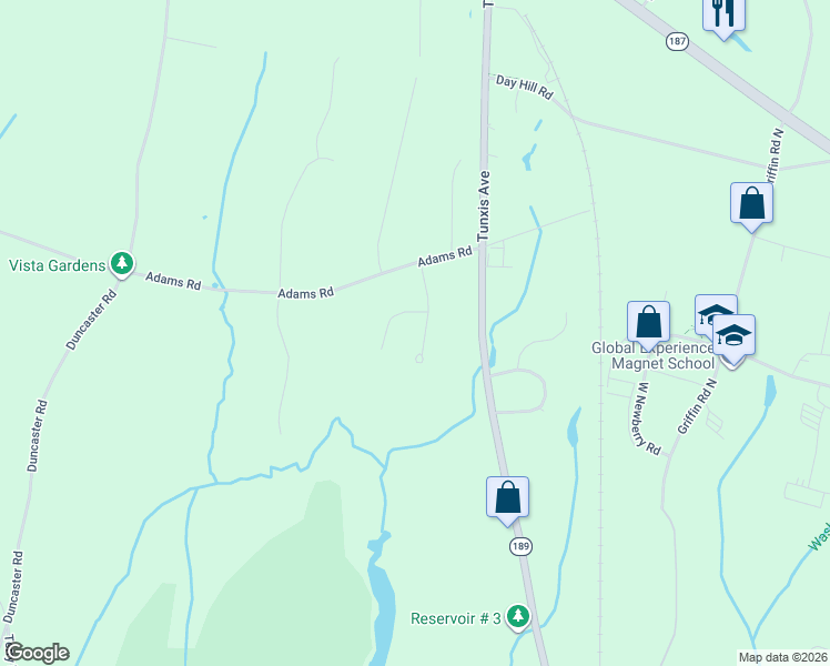map of restaurants, bars, coffee shops, grocery stores, and more near 10 Boysen Drive in Bloomfield